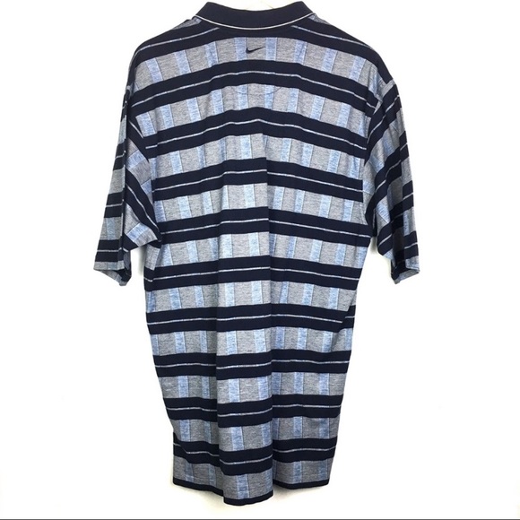 Nike Blue Striped Men’s Polo Size Large World Golf Village Collared Shirt - Picture 6 of 6